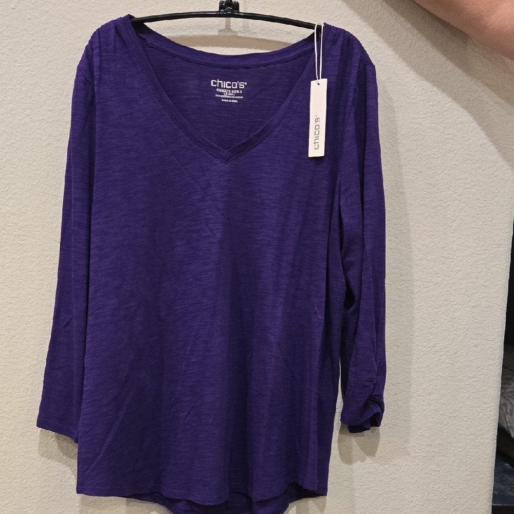 Chico's Purple Long Sleeve Tee